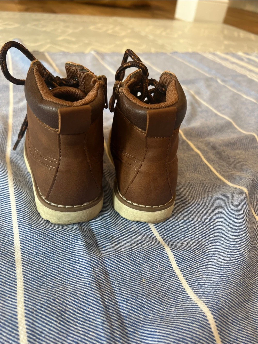 Brown Toddler Lace-Up Ankle Boots - Classic Casual